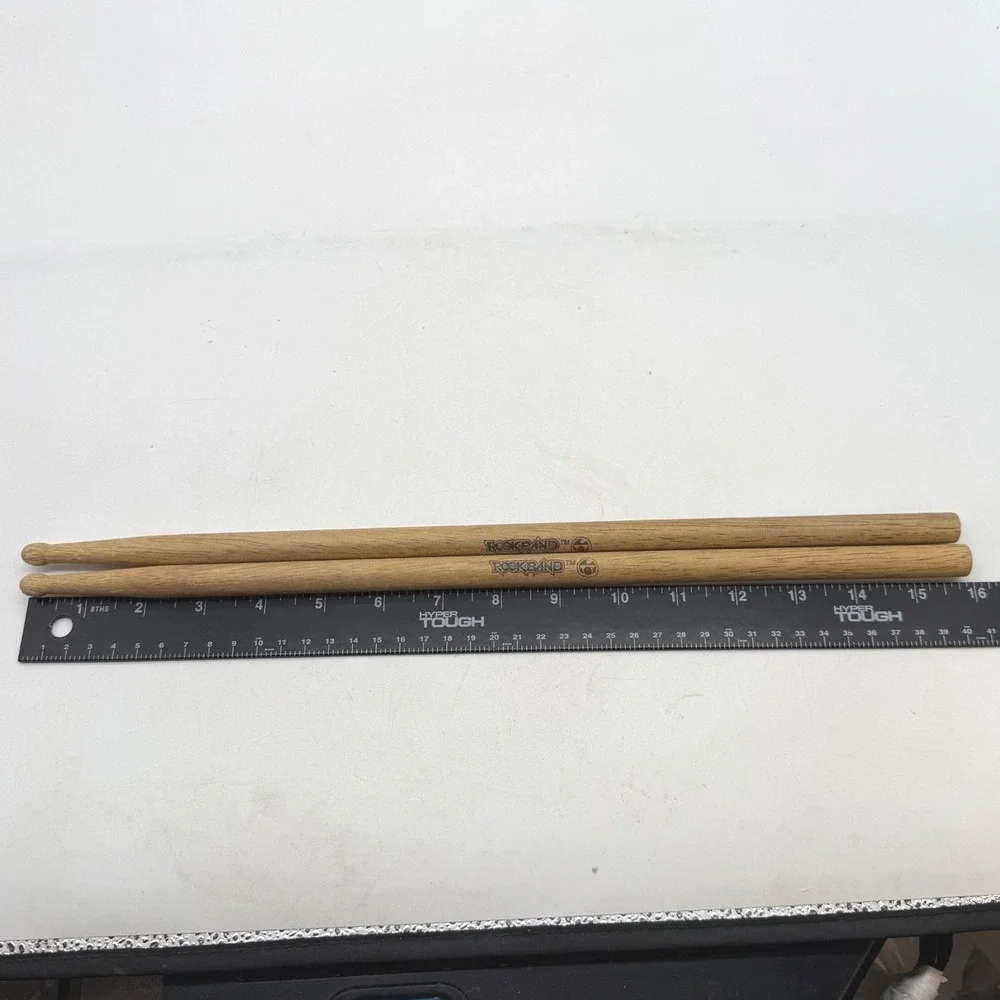 Rock Band Official Wood Drumsticks Pair‎ Natural Replacement Gaming Sticks